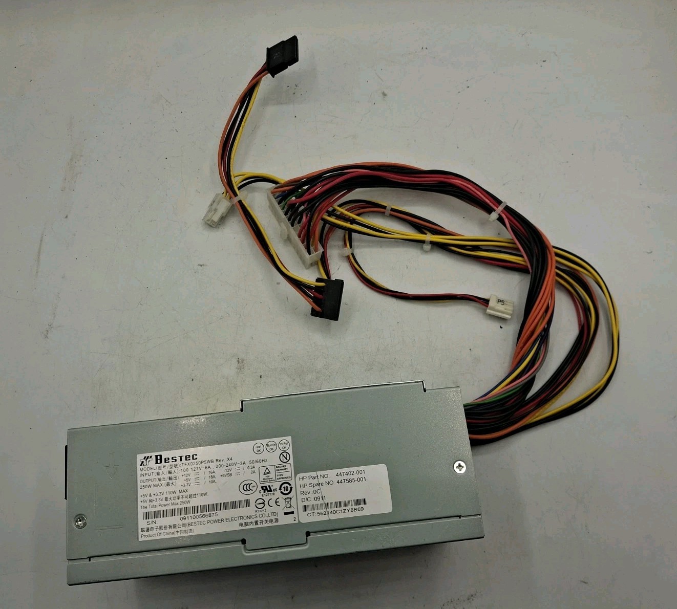 Bestec TFX0250P5WB Rev X4 Power Supply 250W 447402-001 447585-001