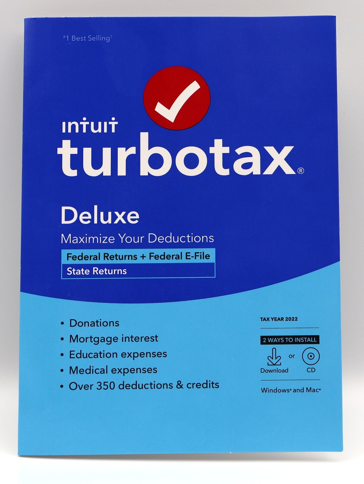 TurboTax DELUXE 2022 Federal Tax Returns + State with CD for PC/MAC NEW SEALED