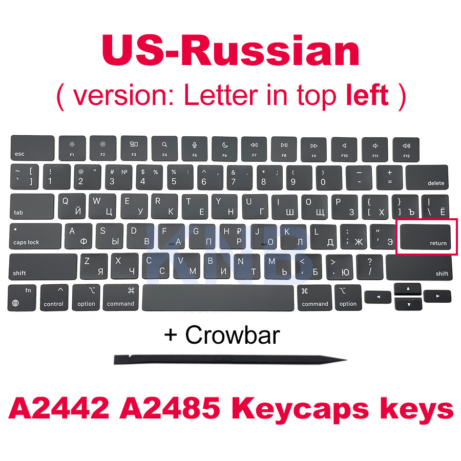 New A2442 A2485 Keycaps Russian layout For Macbook Pro M1 Pro Max 14" 16" Keycap