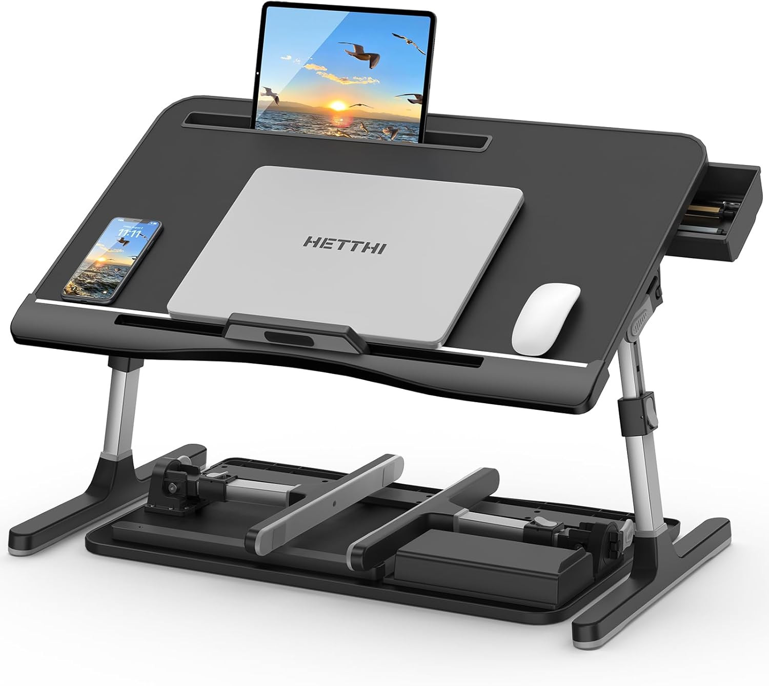 Laptop Bed Desk Tray, Adjustable Sturdy Laptop Stand for Bed with Premium Materi