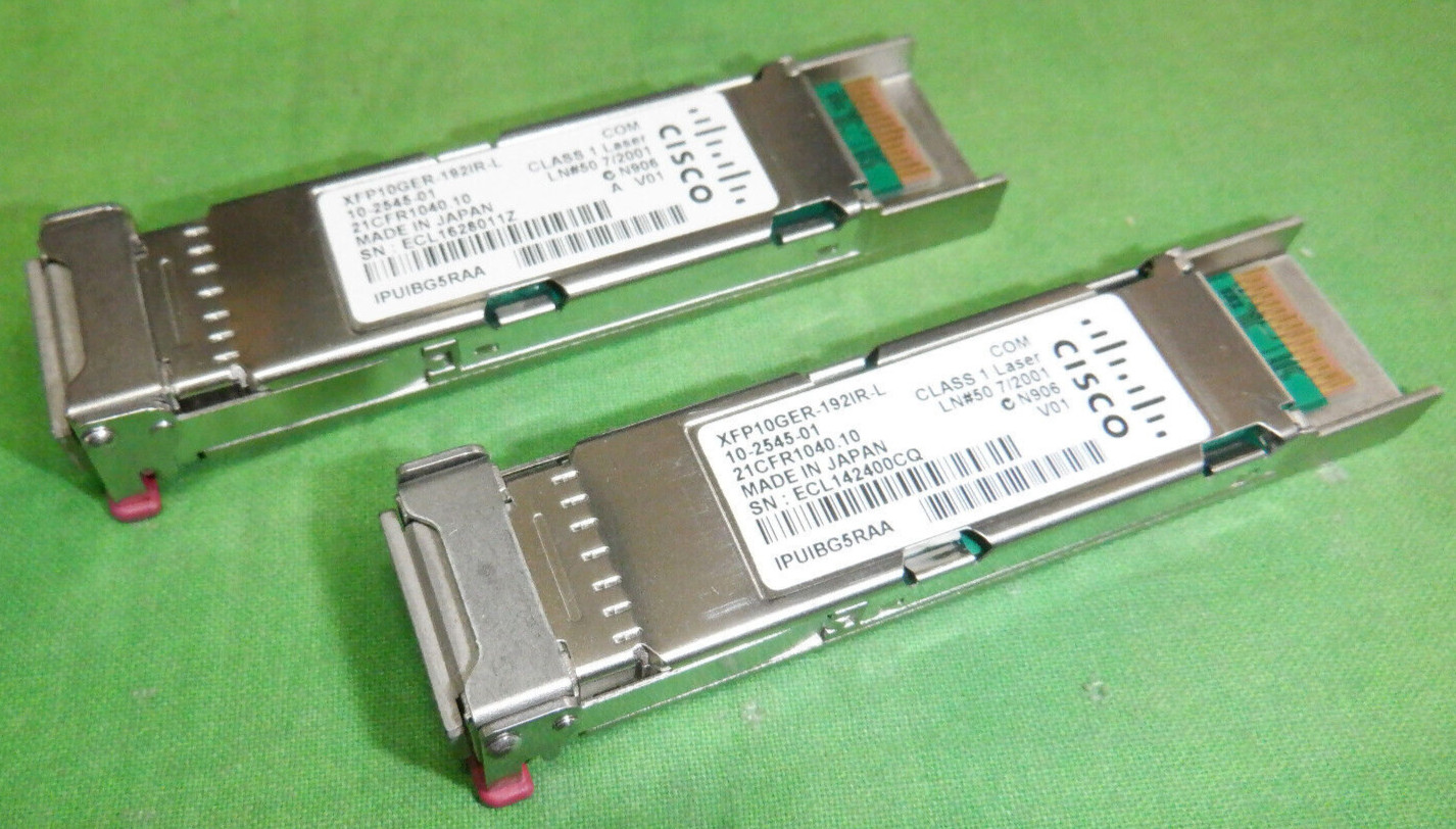 Cisco XFP10GER-192IR-L    10-2545-01        LOT OF 2
