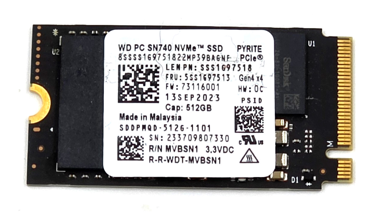 OEM Lenovo Legion Go WD PC SN740 512GB NVMe SSD M.2 2242 PCIe Gen 4 x 4 Drive