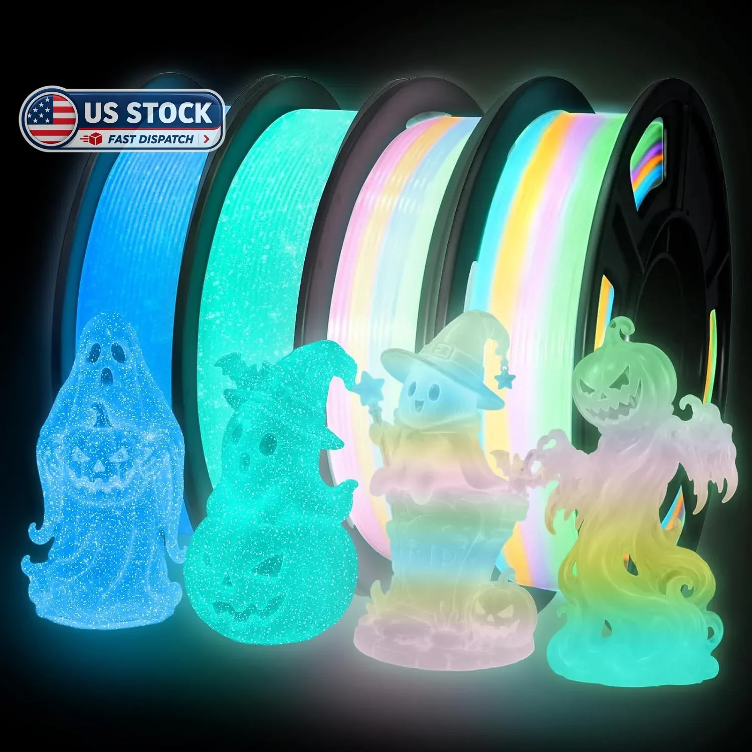 Glow in The Dark PLA+ 3D Printer Filament, 1.75mm Luminous PLA+ Filament, Glow B
