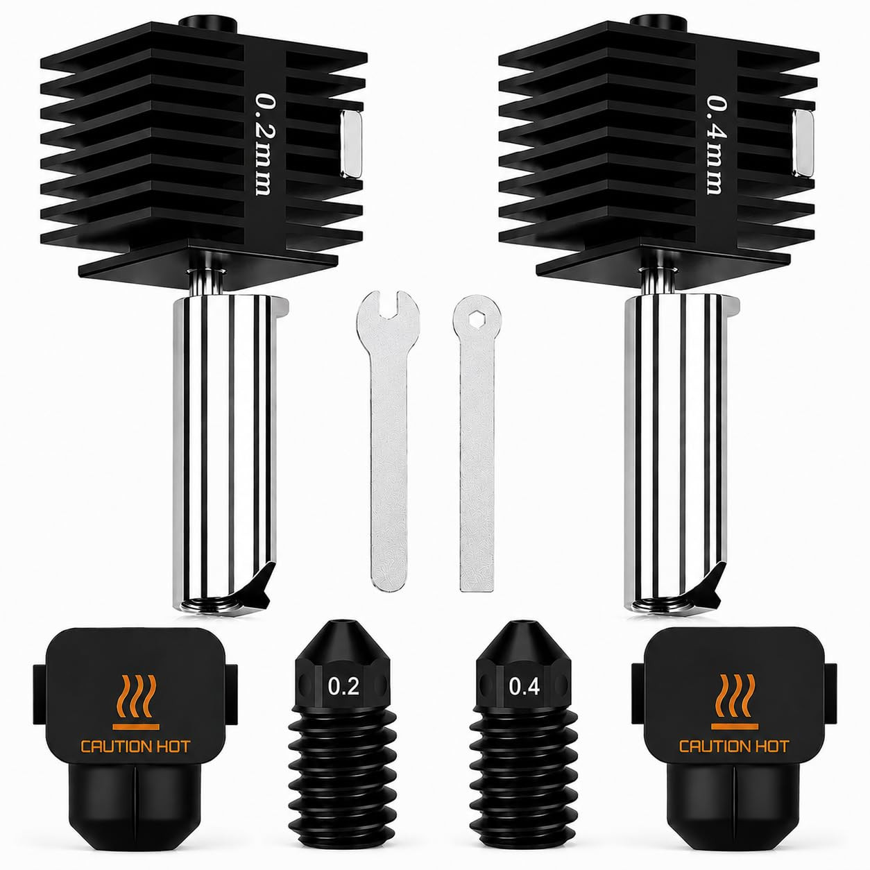2PCS 0.2Mm+0.4Mm Hotend Kit for Bambu Lab A2L/A1/A1 Mini, 3D Printer Parts Repla