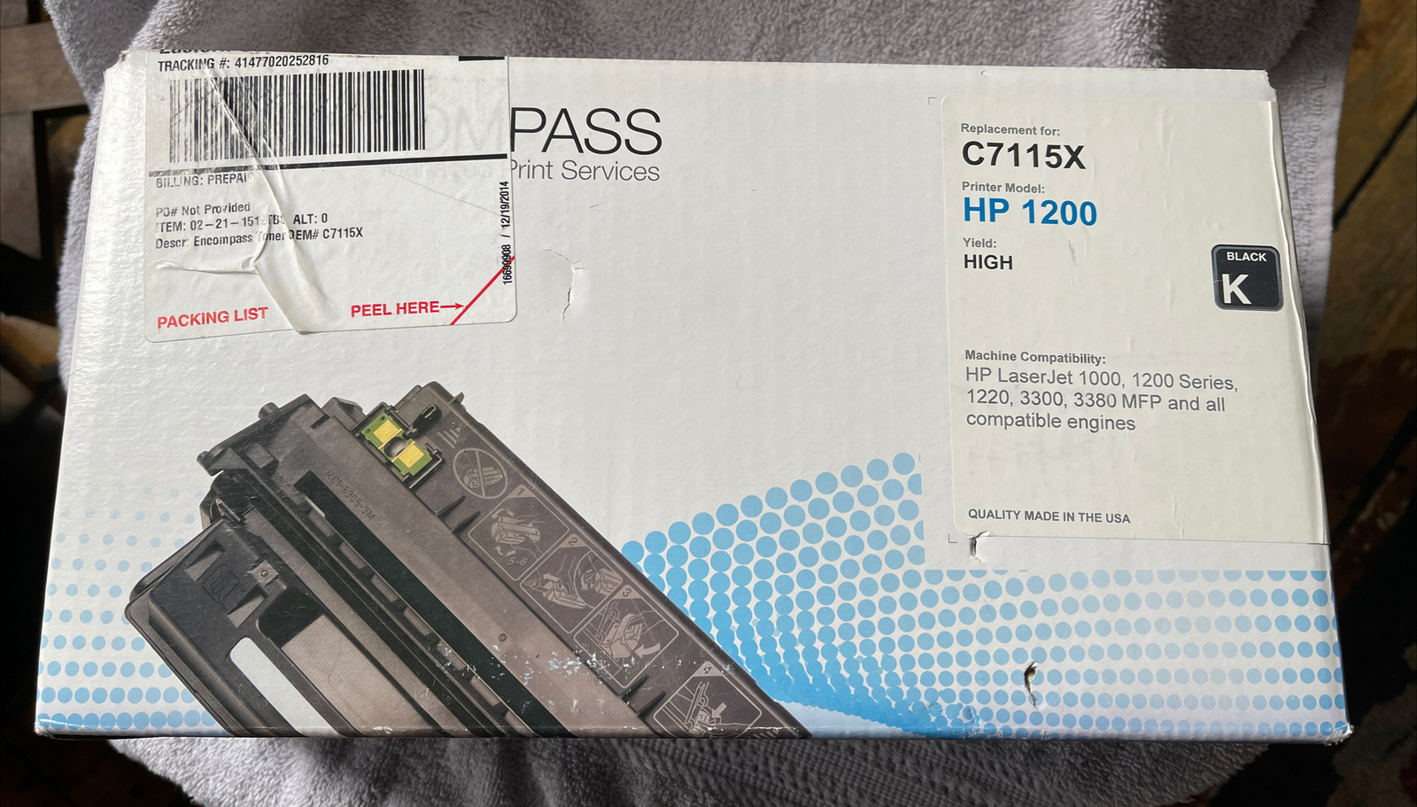 Encompass For C7115X HP 1200 High Yield BLACK Toner Cartridge NEW