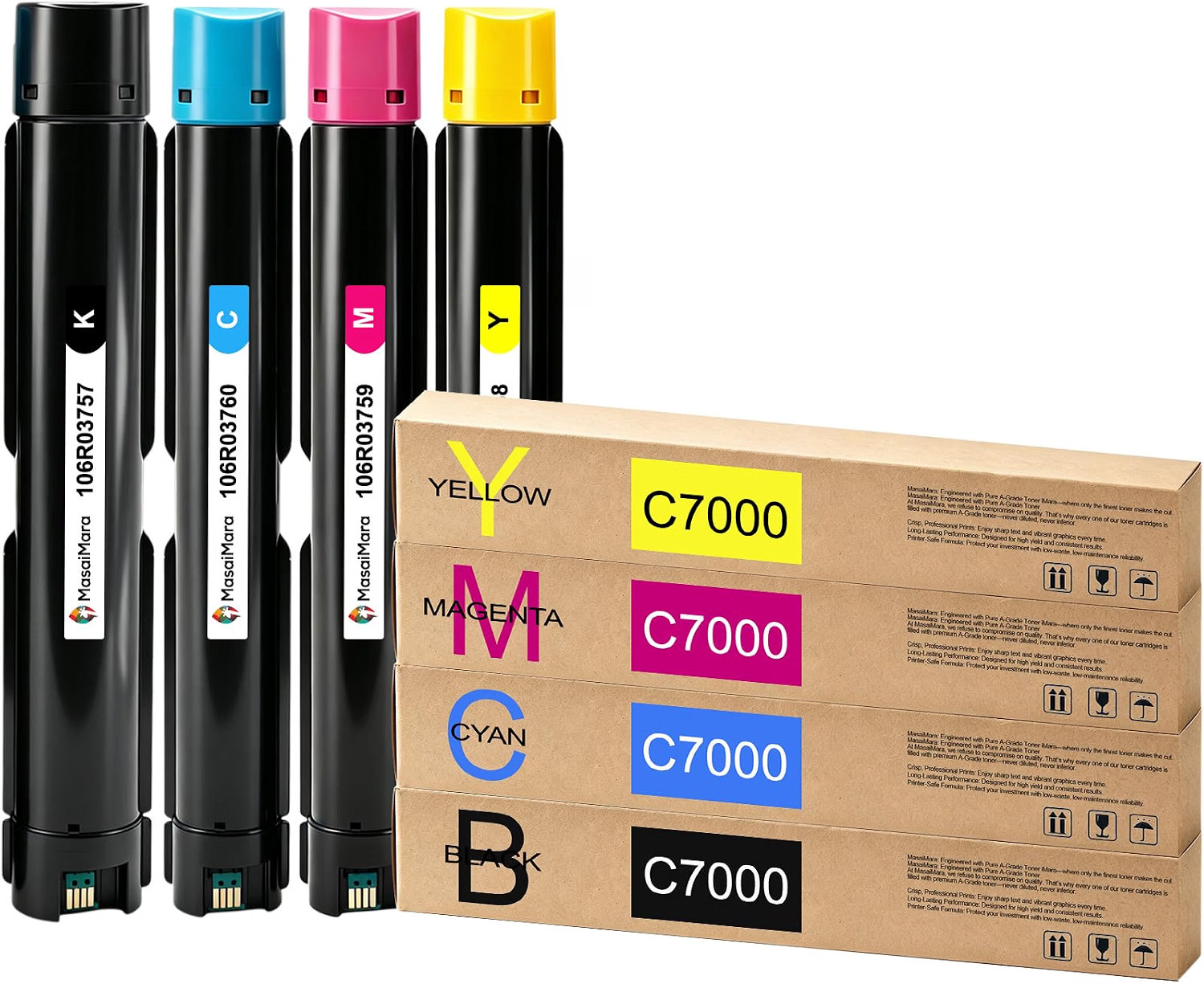 Chip 4-Pack Toner Cartridge Black Cyan Yellow Magenta C7000 Xerox VersaLink BN