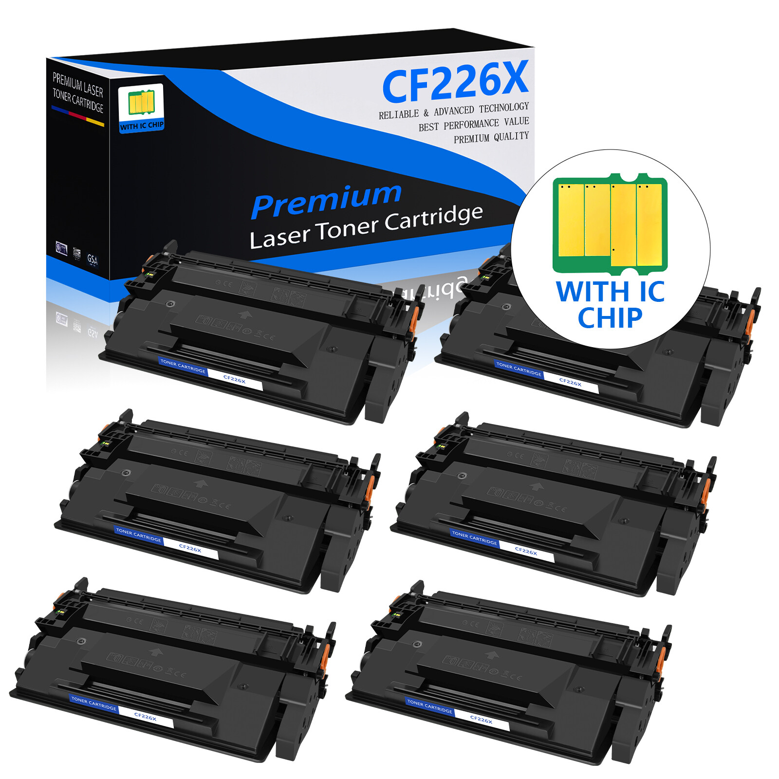 6PK CF226X Toner Cartridge for HP LaserJet Pro MFP M426fdw M426dw M426fdn Black
