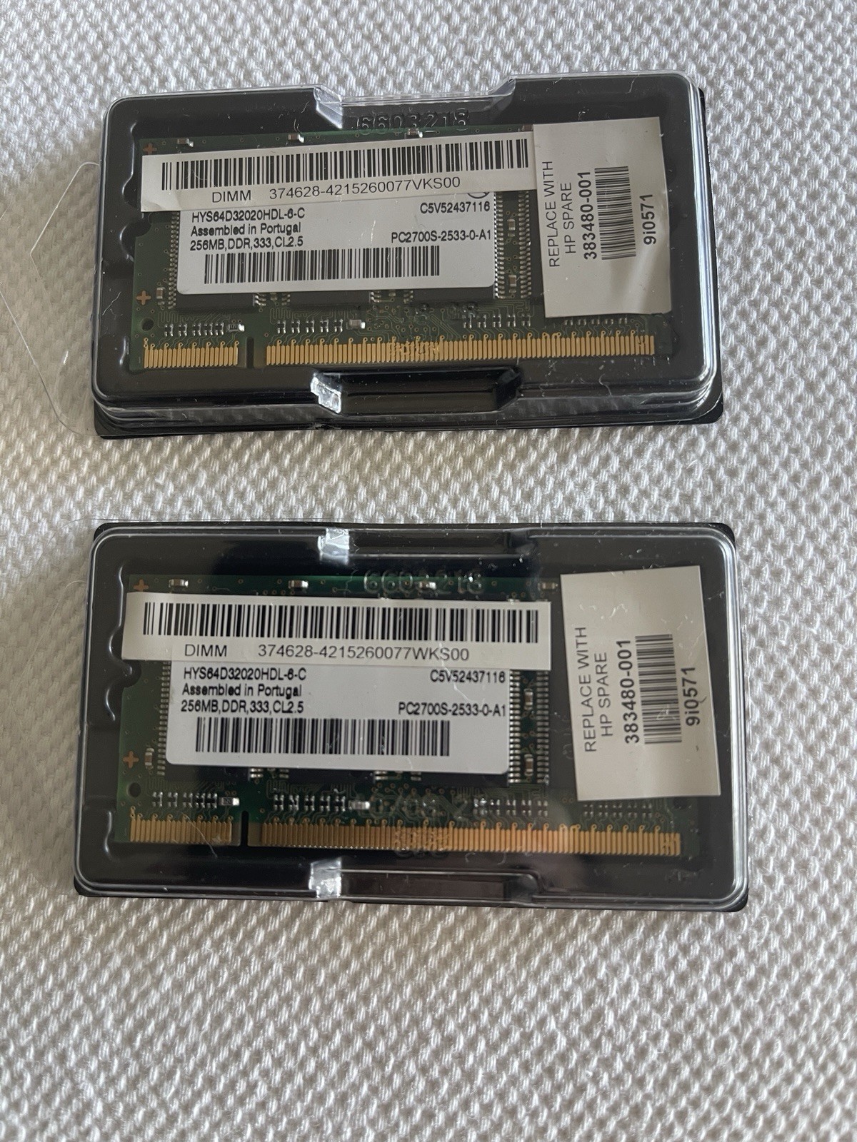 Infineon 512MB (256MBx2) PC2700 DDR-333. CL2.5 Laptop Memory 