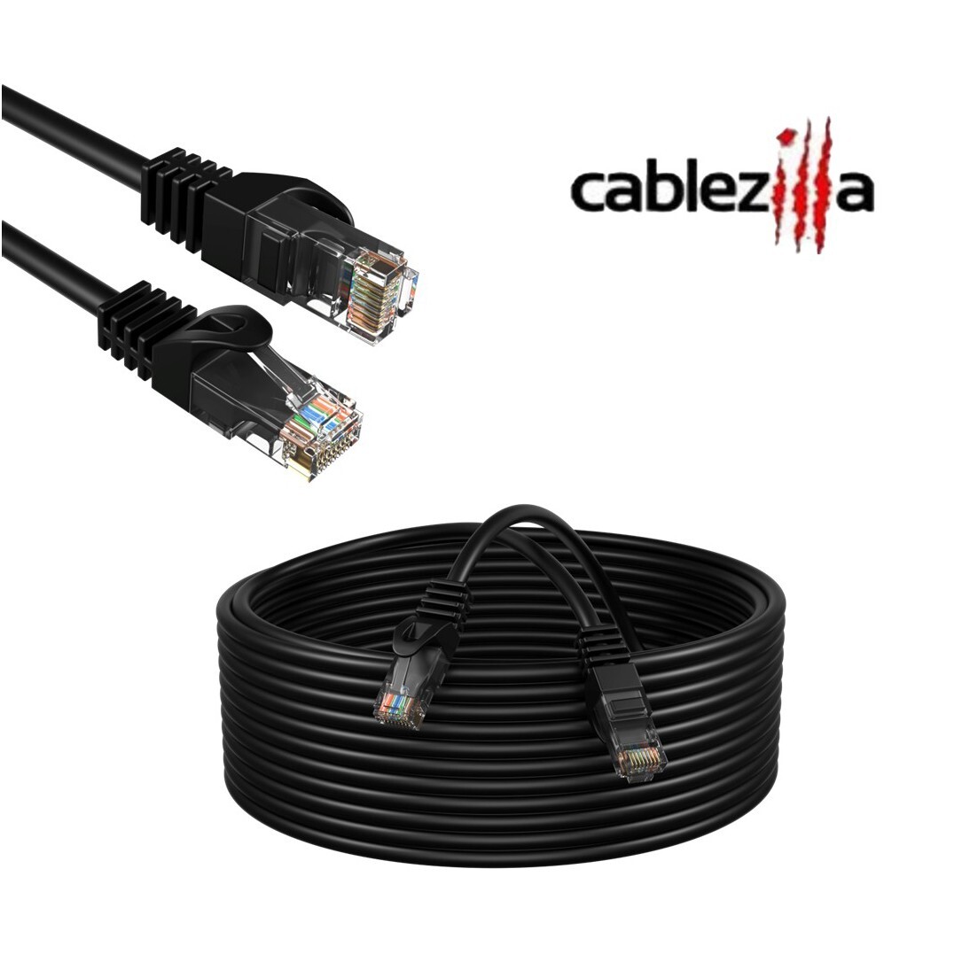 Cat5e Black Ethernet Patch Cable UTP LAN Network Cord 1.5FT- 20FT Multi-Pack LOT