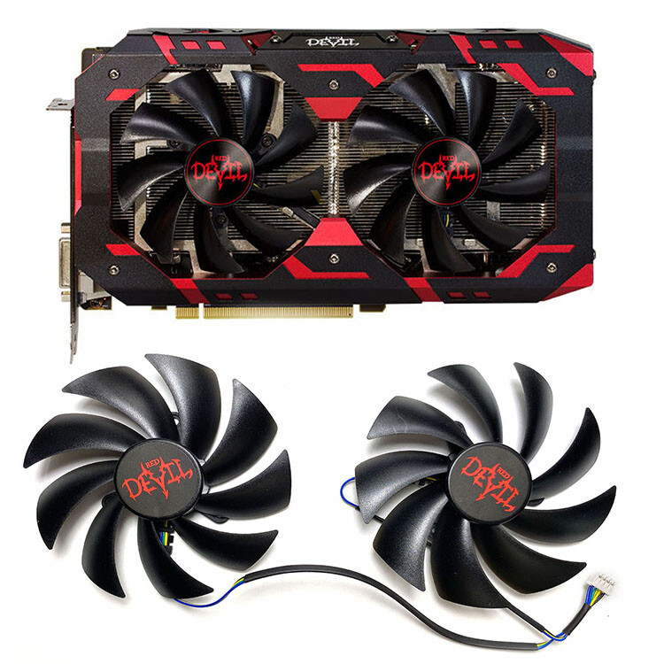 For PowerColor RX580 590 Red Devil Cooler Fan PLD10010B12HH Graphics Card Fan