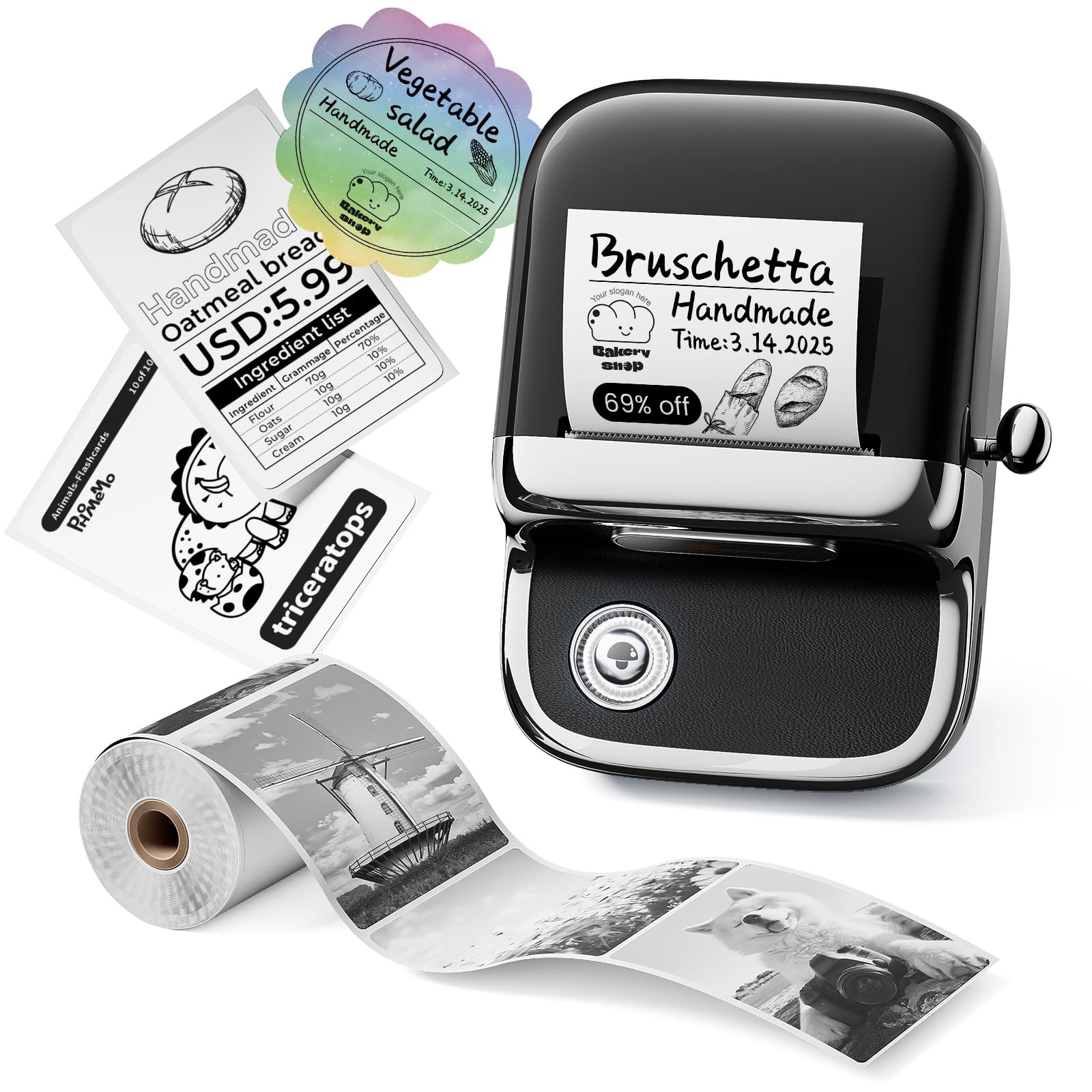 M150 Upgrade Label Maker, Mini Bluetooth Thermal Label Printer, 2 Inch Label ...