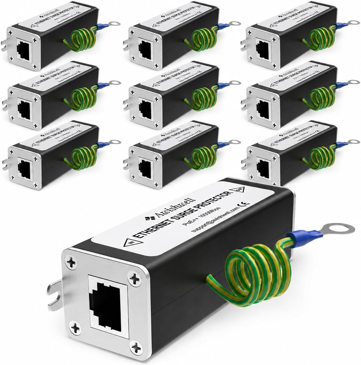 Ethernet Surge Protector Gigabit, 10 Pack 5KA Poe++ Lightning Arrestor