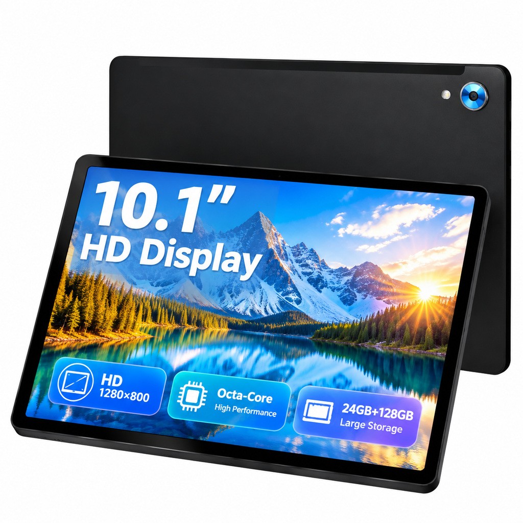2026 Android 15 tablet 10.1 inch IPS LCD HD 24GB RAM 128GB ROM Dual Camera WIFI