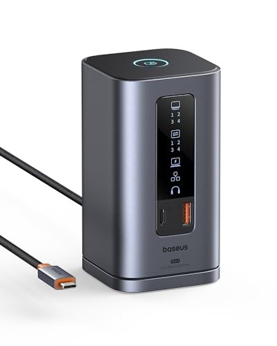 BASEUS DOCKING STATION, 11 IN 1, TRIPLE DISPLAY, 4K, USB PD - SPACE GRAY