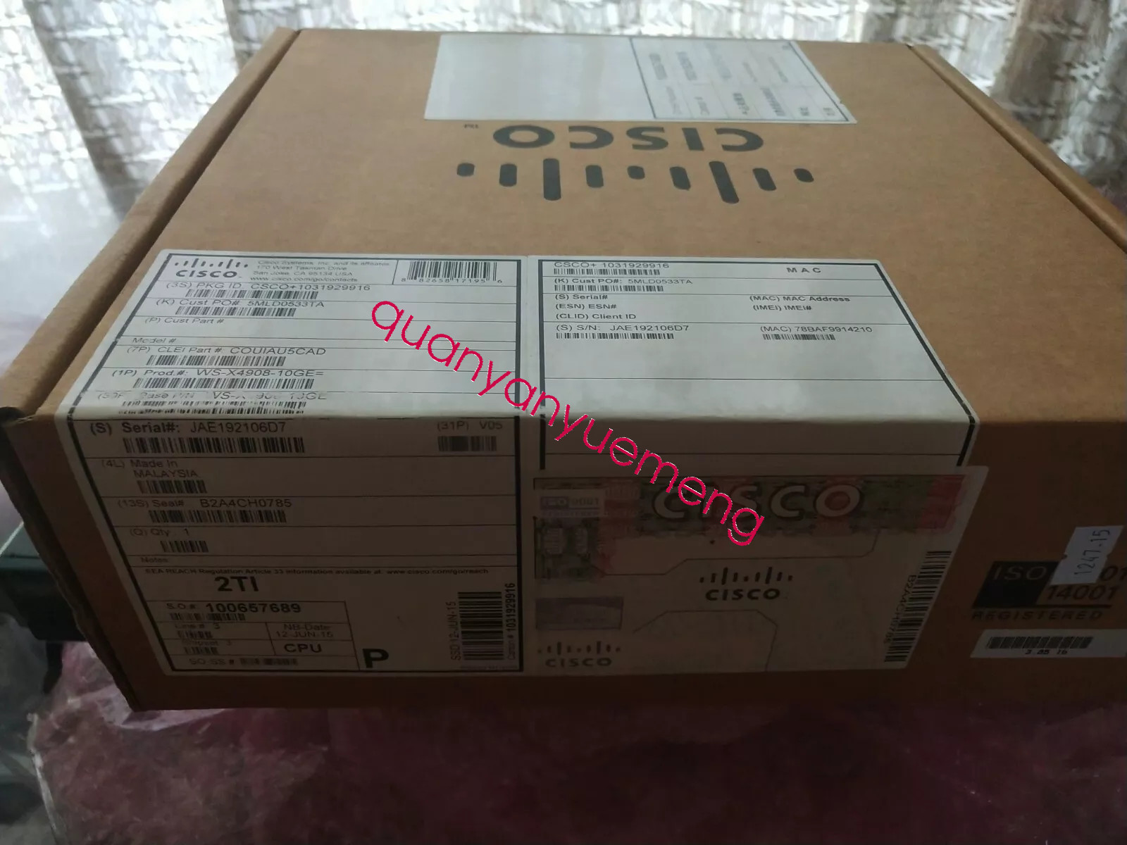 Cisco WS-X4908-10GE 4900M 8 port 10GE half card with X2 Interfaces DHL or FedEx