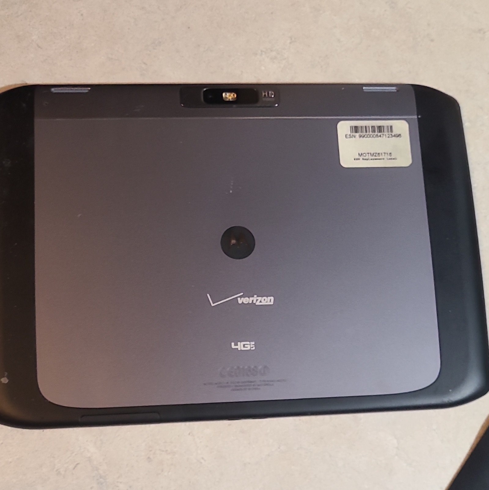 Verizon Motorola Xoom MZ617 10.1in 16GB 1GB Android Wi-Fi + 4G LTE Black