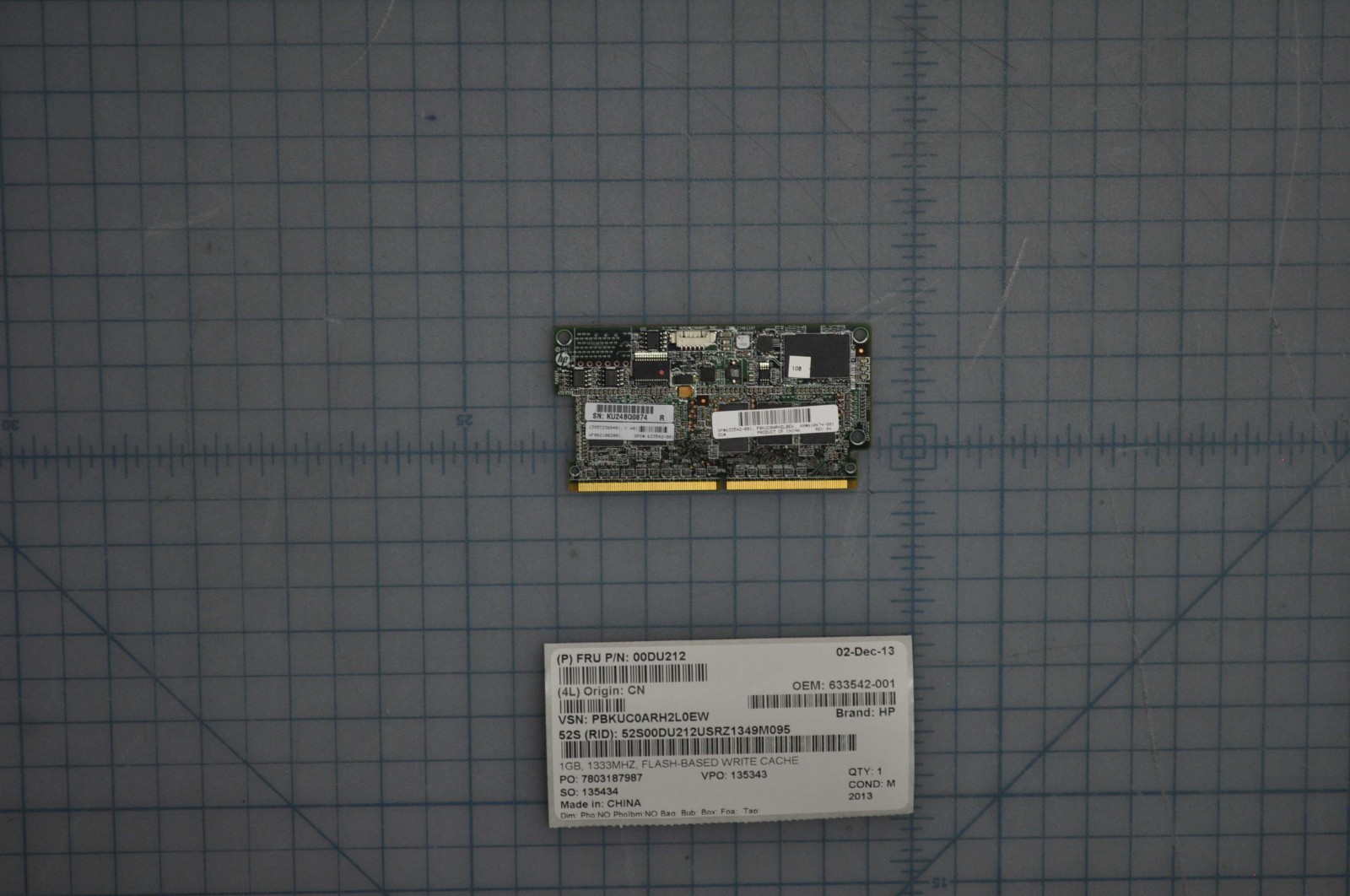 HP 1GB, 1333MHZ, FLASH-BASED WRITE CACHE (FBWC) MODULE - 244-PIN USED 633542-001