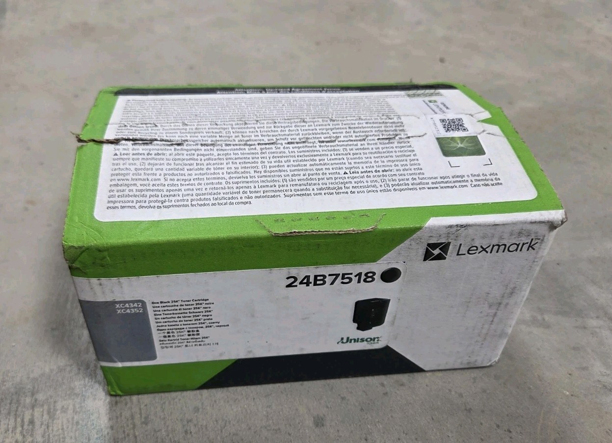 Genuine Lexmark 24B7518 Toner Cartridge Black XC4342 XC4352 - Sealed Bag