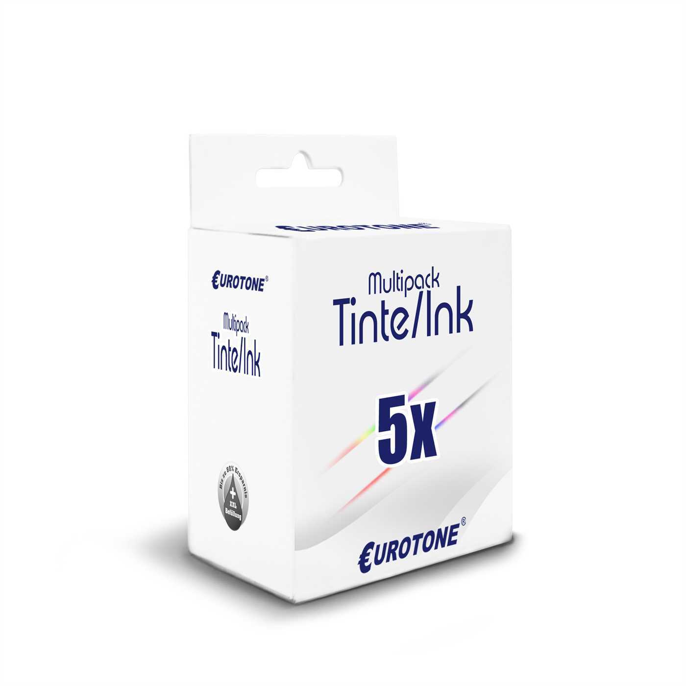 5x Europcart Ink replaces Epson Workforce Pro WF-4745 DTWF approx. 1,900 pages