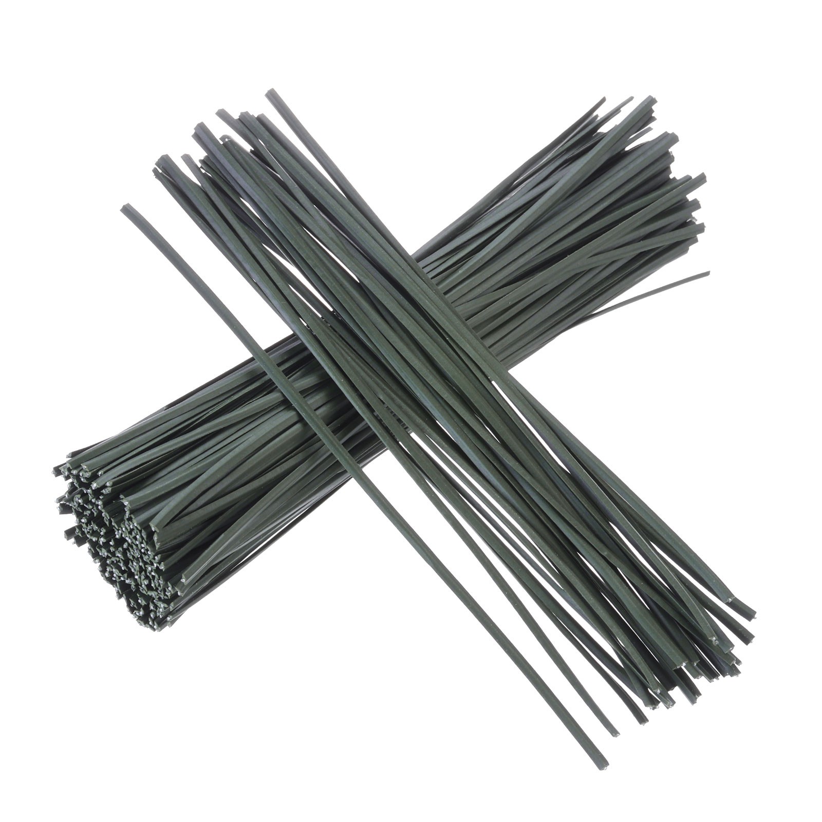 300pcs Twist Ties 6" 0.55 inch Foil Bread Ties Garden Plant Ties, Grass Green