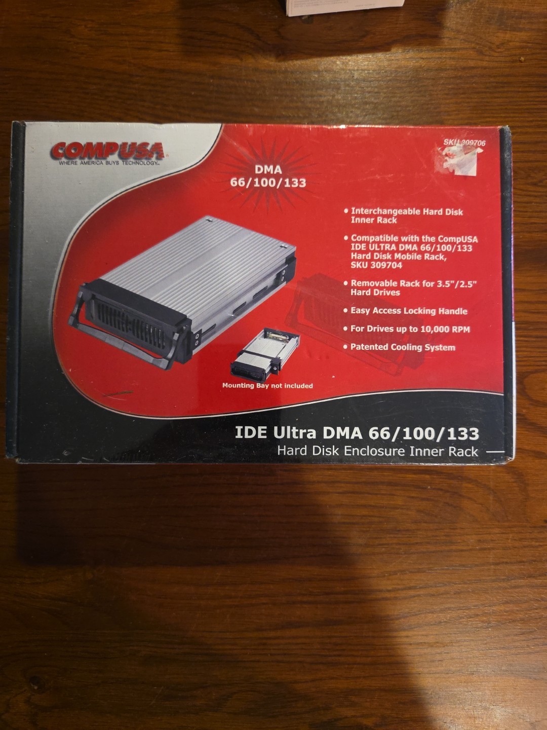 NEW CompUSA IDE Ultra DMA 66/100/133 Hard Disk Enclosure Inner Rack Locking