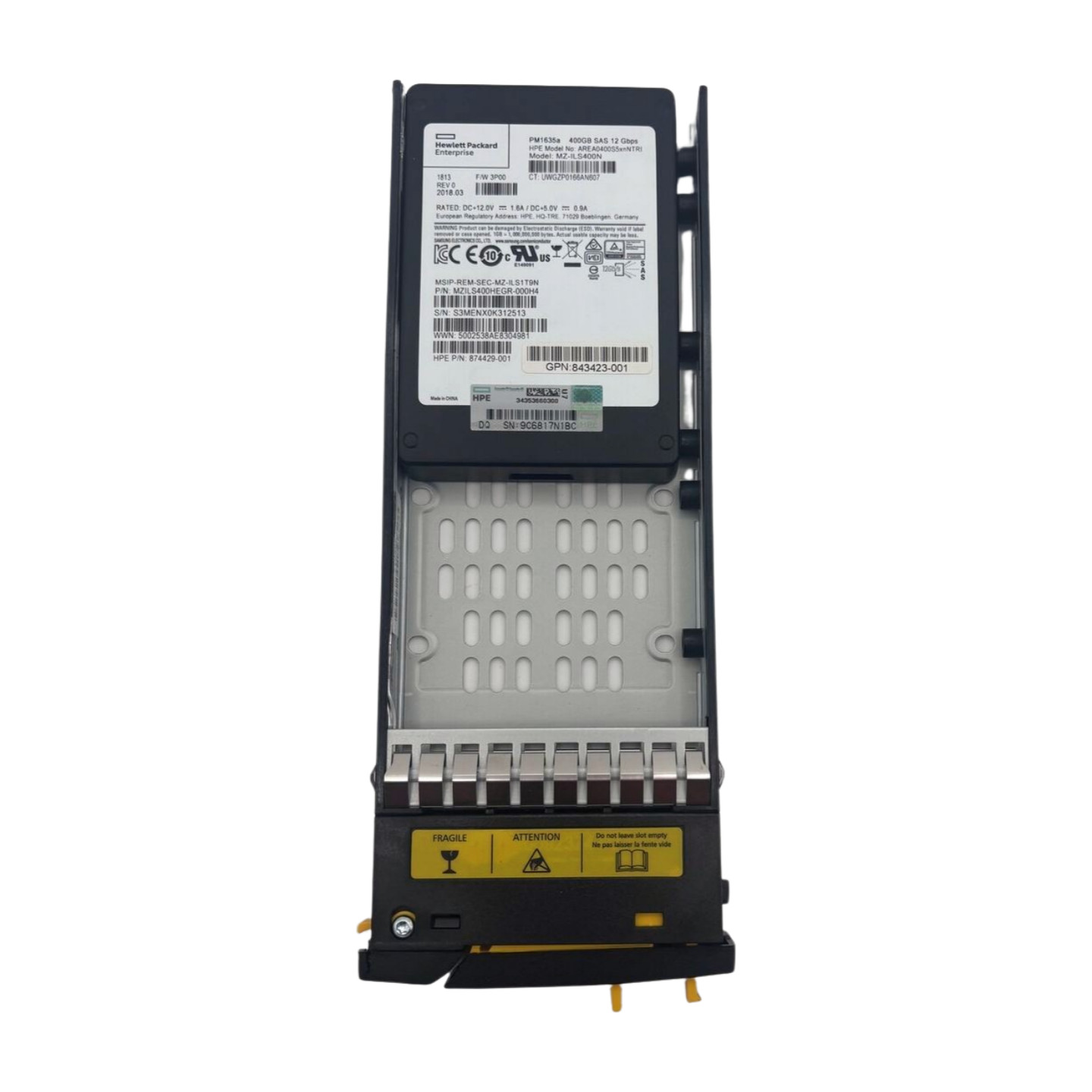 HP 879386-001 400GB 12G SAS 2.5" Storeserv 8000 874429-001 843423-001 100% Healt