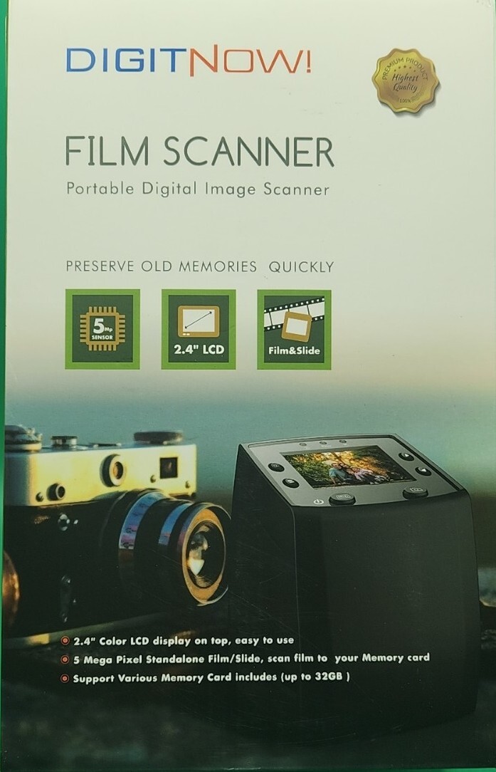 Digitnow Black Digiscan Portable 2.4 in LCD Digital Film & Slide Scanner, Open B