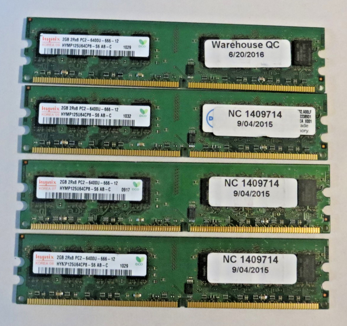 8GB Kit 4x2GB DDR2 800MHz PC2-6400 Desktop RAM Hynix HYMP125U64CP8-S6