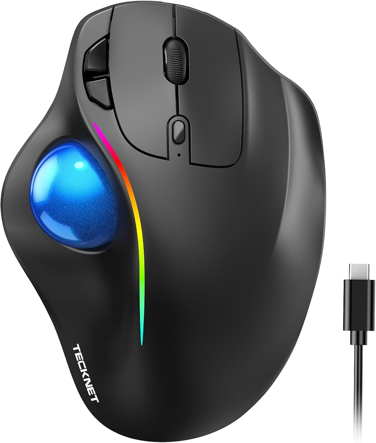 TECKNET Pro Wireless Trackball Mouse, Bluetooth Mouse with Ergonomic Thumb Contr