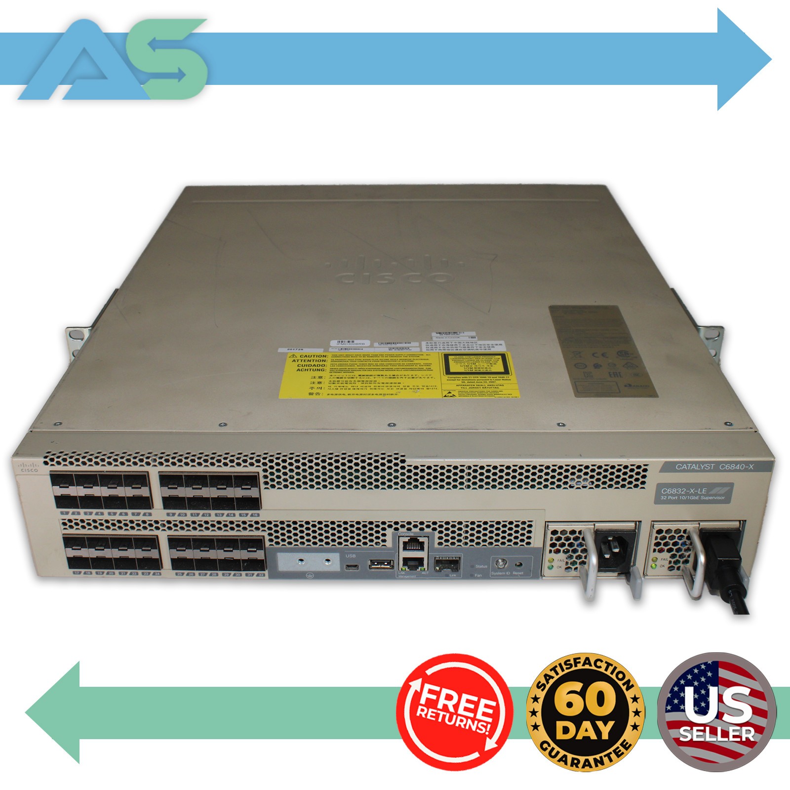 Cisco Systems C6832-X-LE 32-Port 10GbE Fixed Aggregation Switch 2U Rackmountable