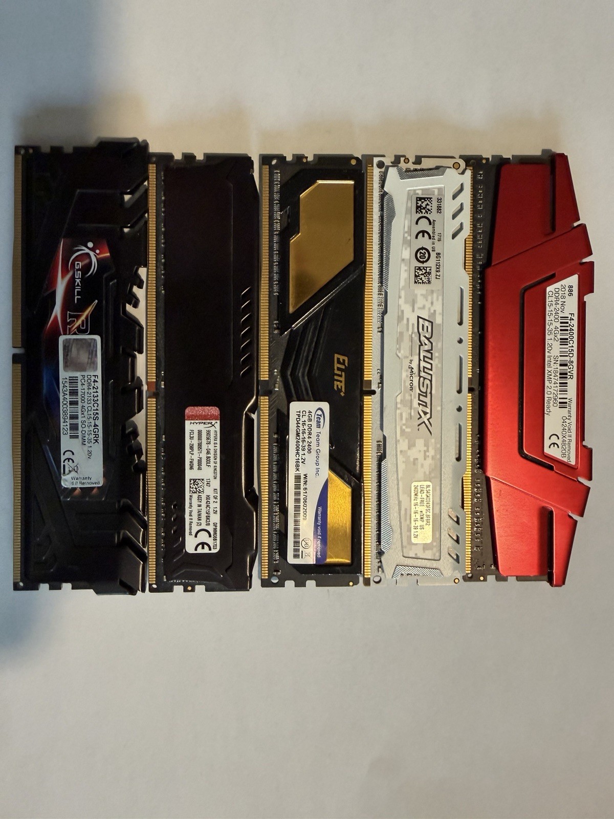 Assortment DDR4 DIMM 288-Pin RAM 20GB (5x4GB)