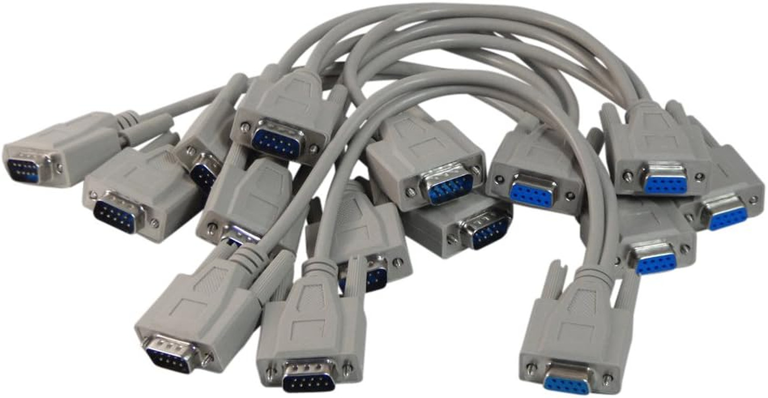 1 Foot 9 Pin Serial Splitter Cable DB9 2 Male / 1 Female RS232