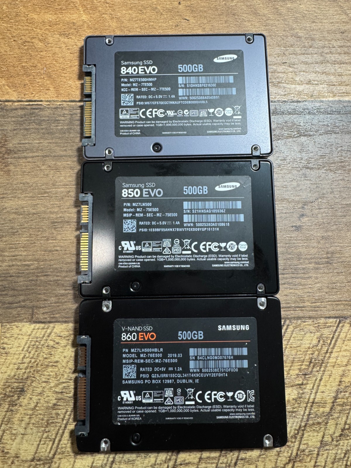 [Lot 3] Samsung 840, 850, 860 EVO 500GB 2.5" SATA SSD [MZ-76, MZ-75, MZ-7T] READ
