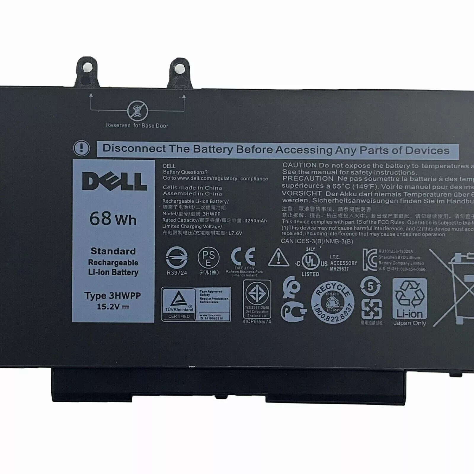 Genuine 3HWPP Battery 68Wh 15.2V For Dell Latitude 5401 E5401 E5501 E5411 E5511