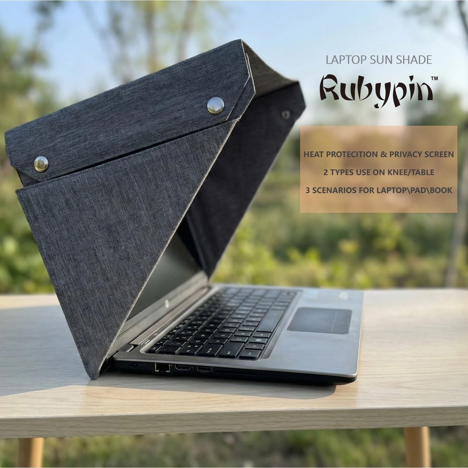 Foldable Laptop Sun Shade & Privacy Shield Hood for 14" 15" 16" Laptops