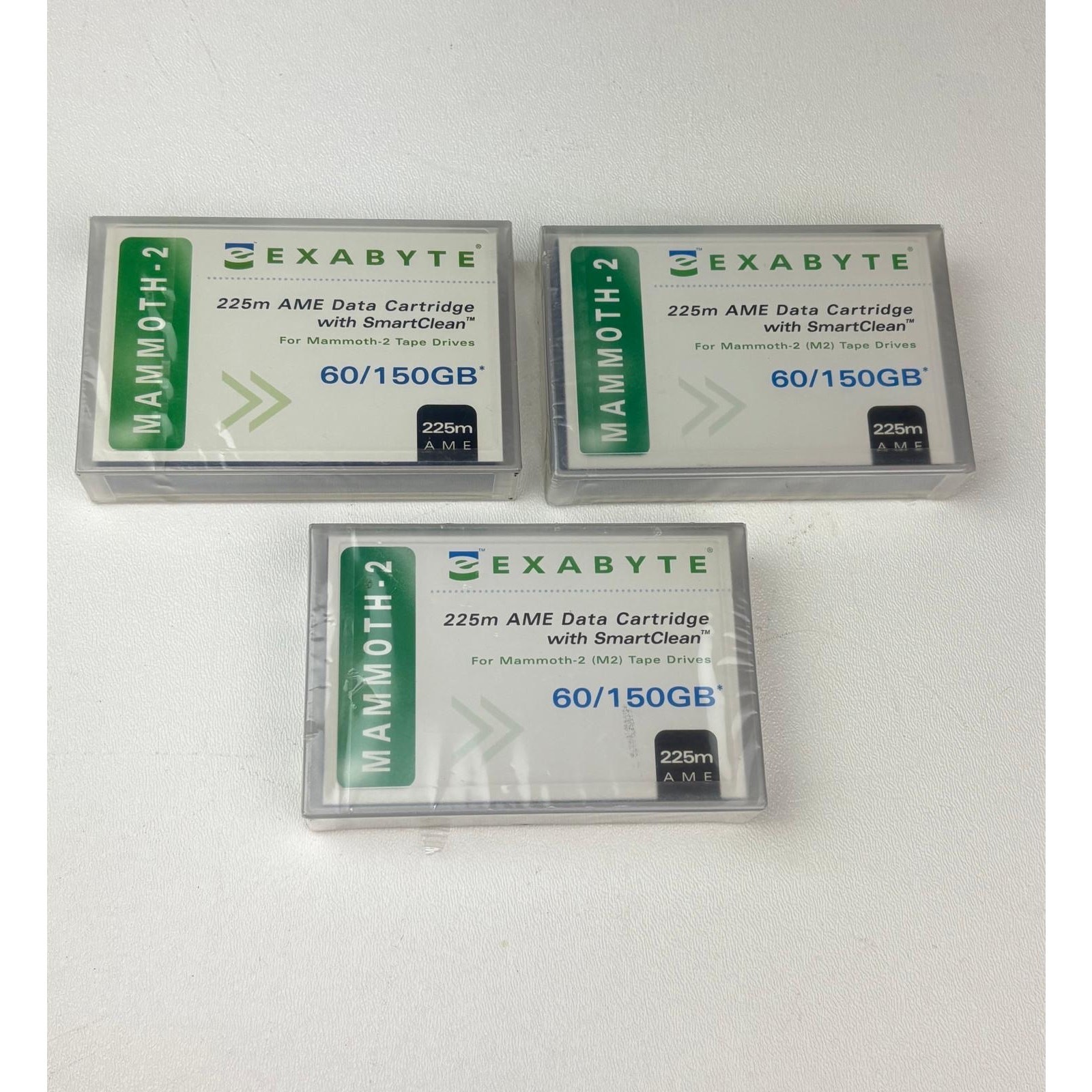 NEW Sealed Exabyte 3-Pack Tape Cartridge Mammoth-2 225m AME 60/150Gb