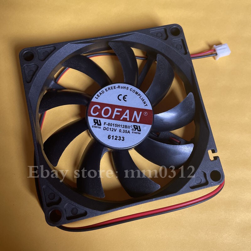 1pc  1pcs F-8015H12BII 12V 0.35A 8cm 80mm Ultra-thin large air volume fan 2pin