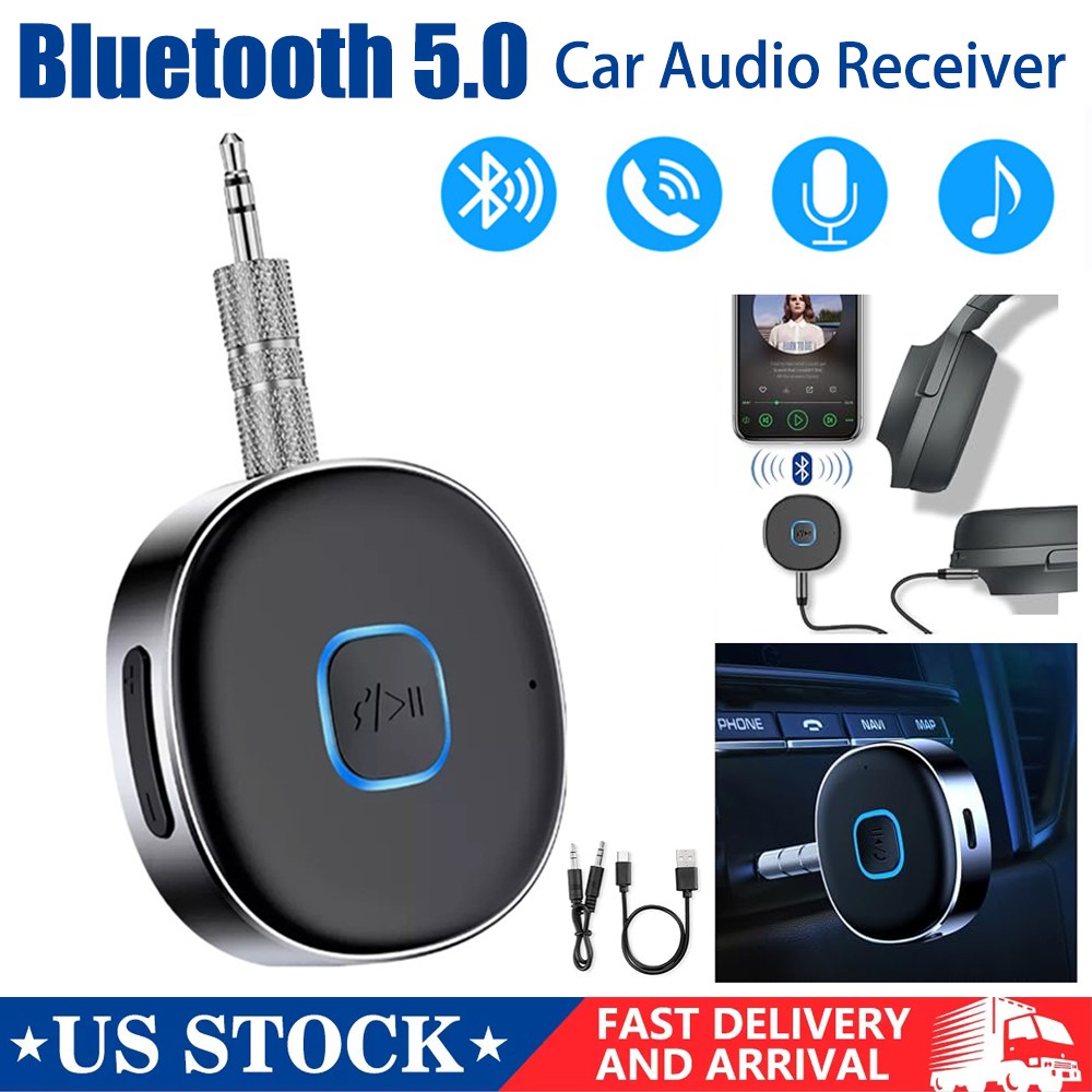 Portable 3.5mm Aux Car Adapter Bluetooth Wireless Audio Receiver Car/Home Stereo