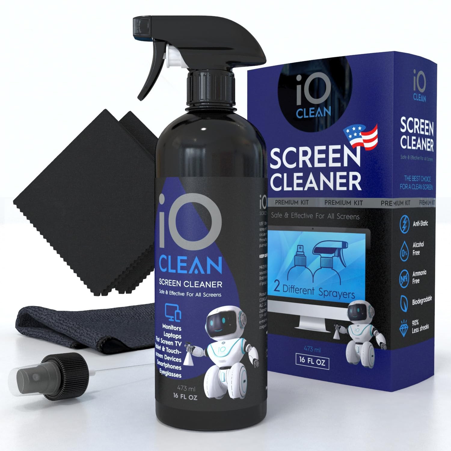 Screen Cleaner Spray (16oz - 473ml) –Best Large Cleaning Kit for LCD LED OLED TV
