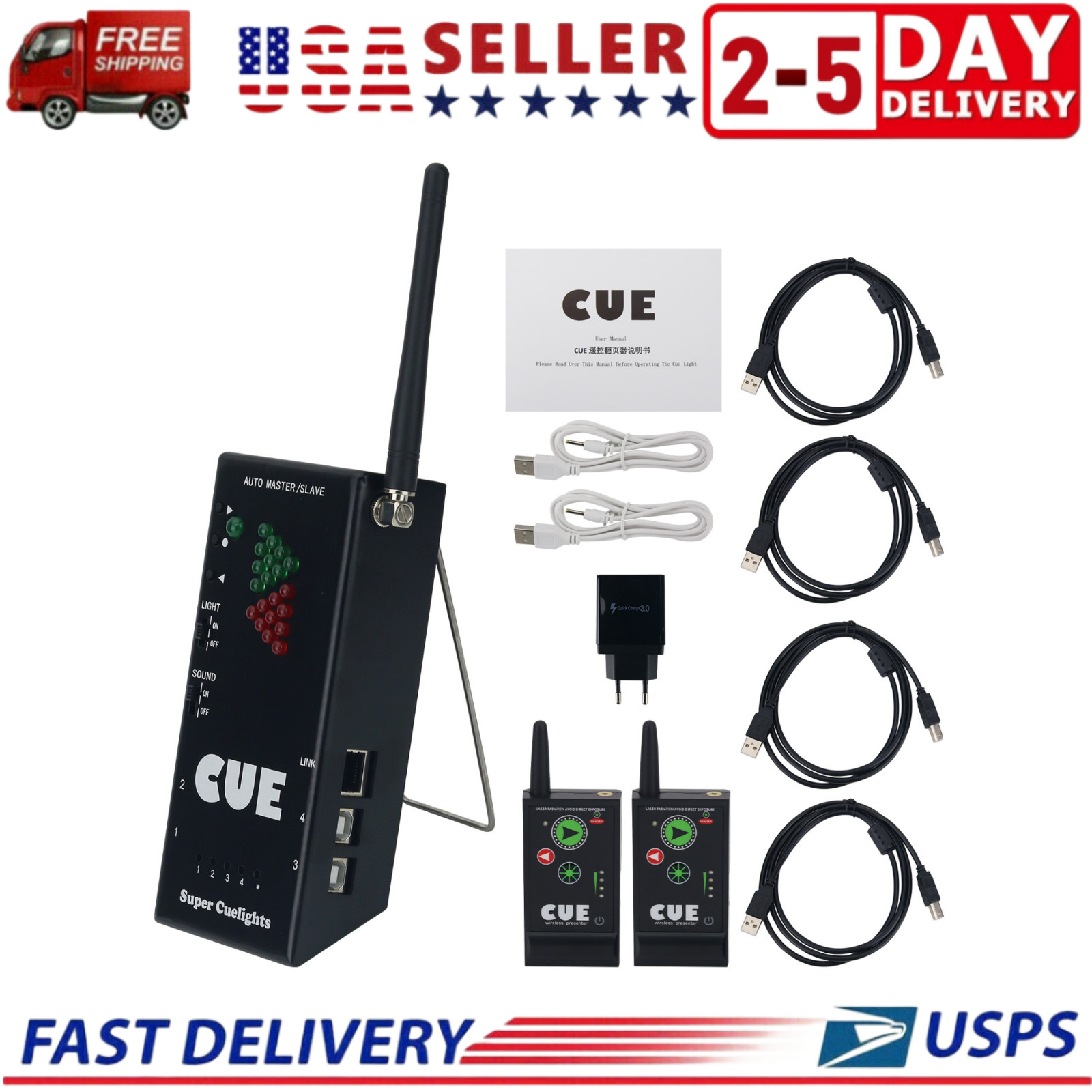 Super Cuelight Presenter Remote 1 Receiver 2 Transmitter for PPT Presentation US