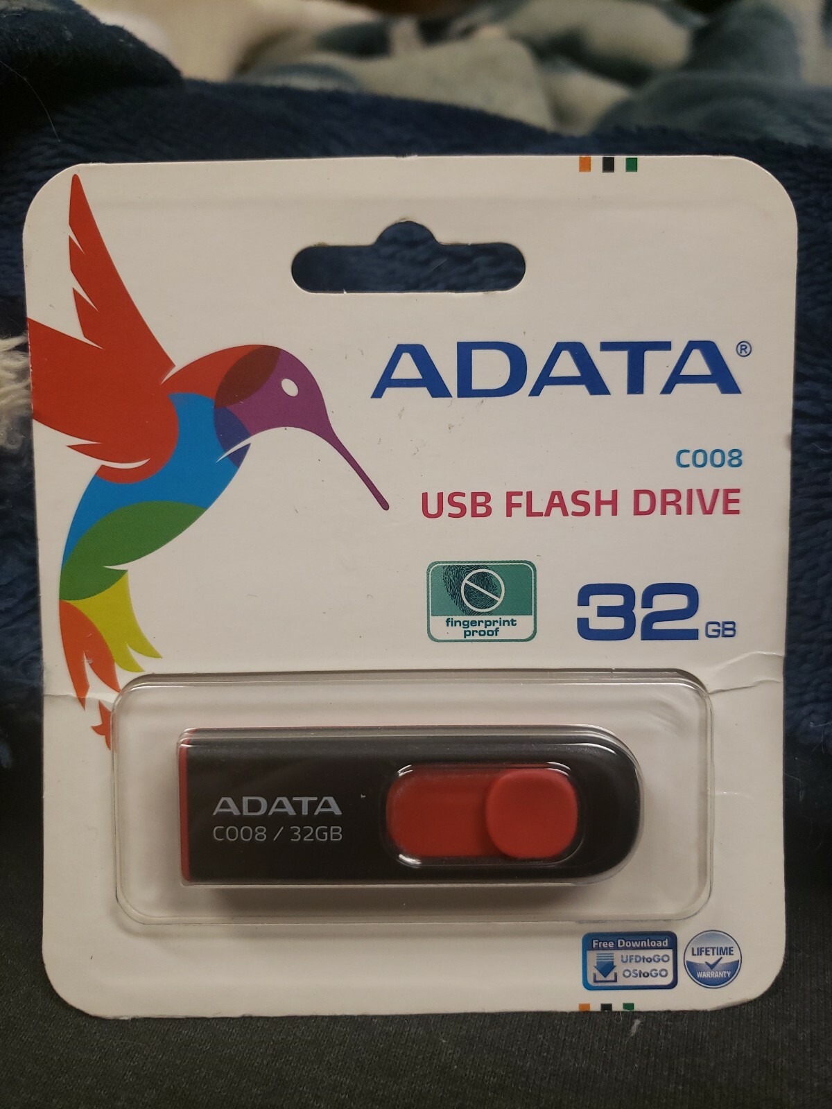 Adata Sliding Thumb USB Flash Drive 32GB Black and Red New
