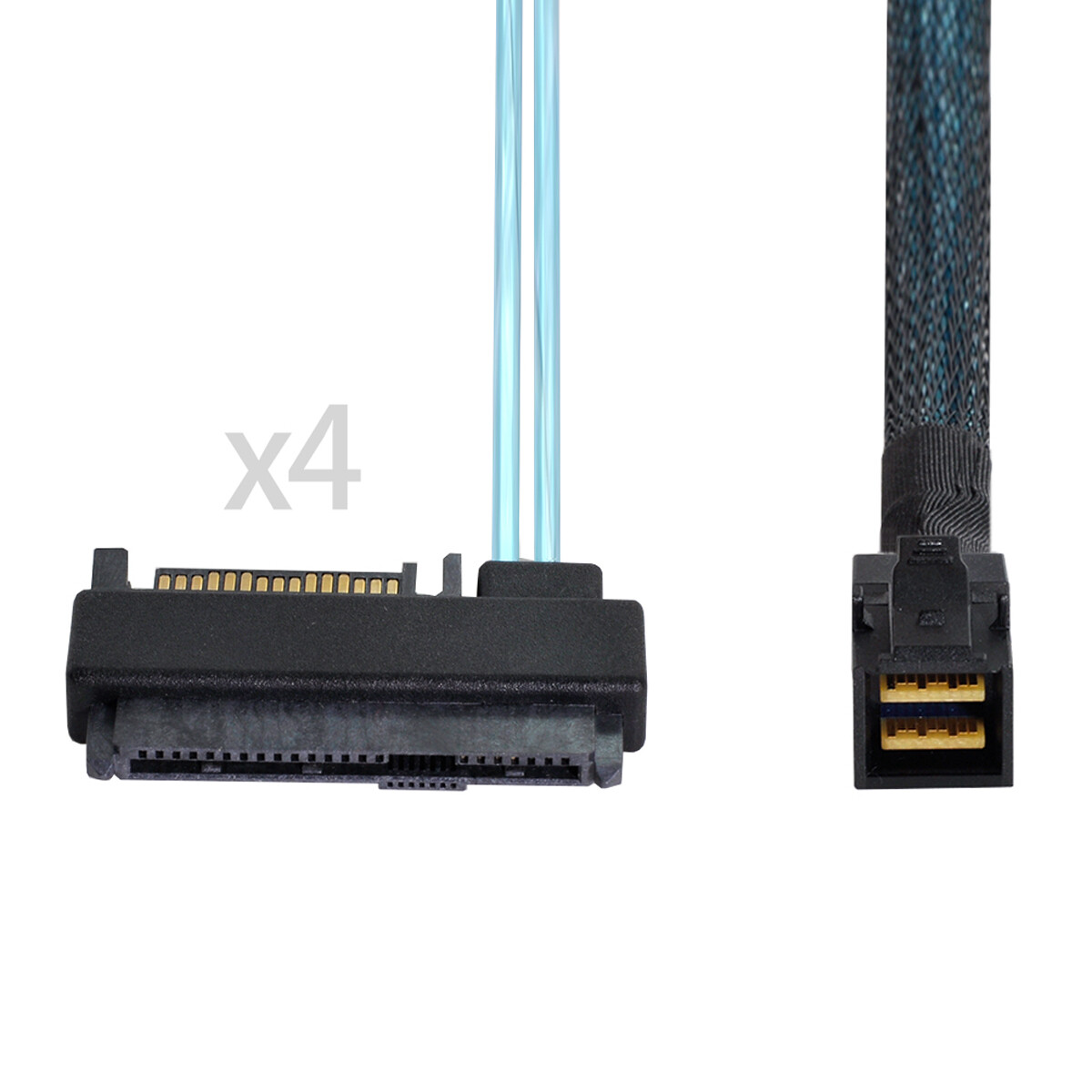 Cablecy Mini SAS SFF-8643 Host to 4 SAS 29Pin SFF-8482 Target Disk Raid Cable