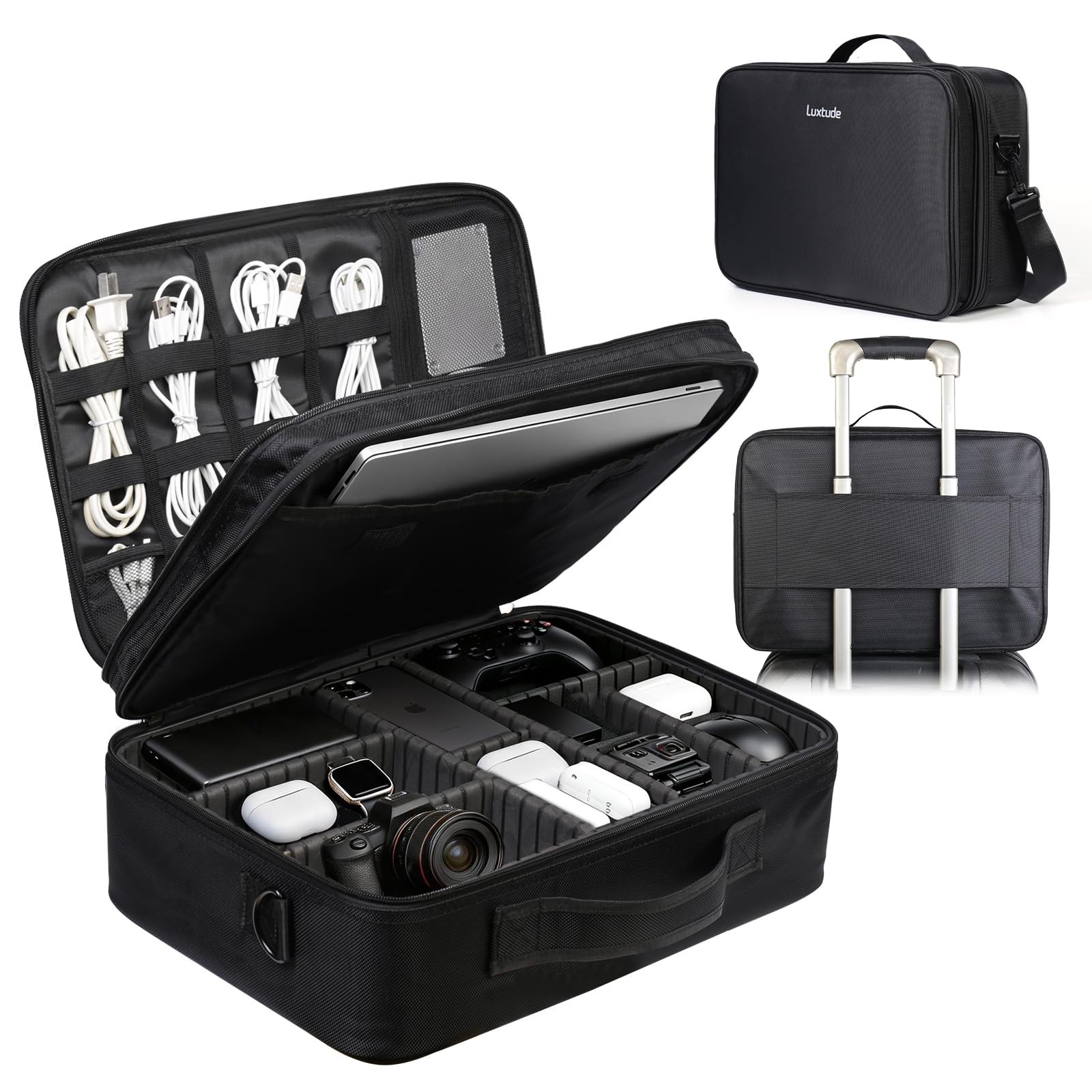 Luxtude Extra Large Electronics 15.7 x 11.5 x 5.1 inches, Black