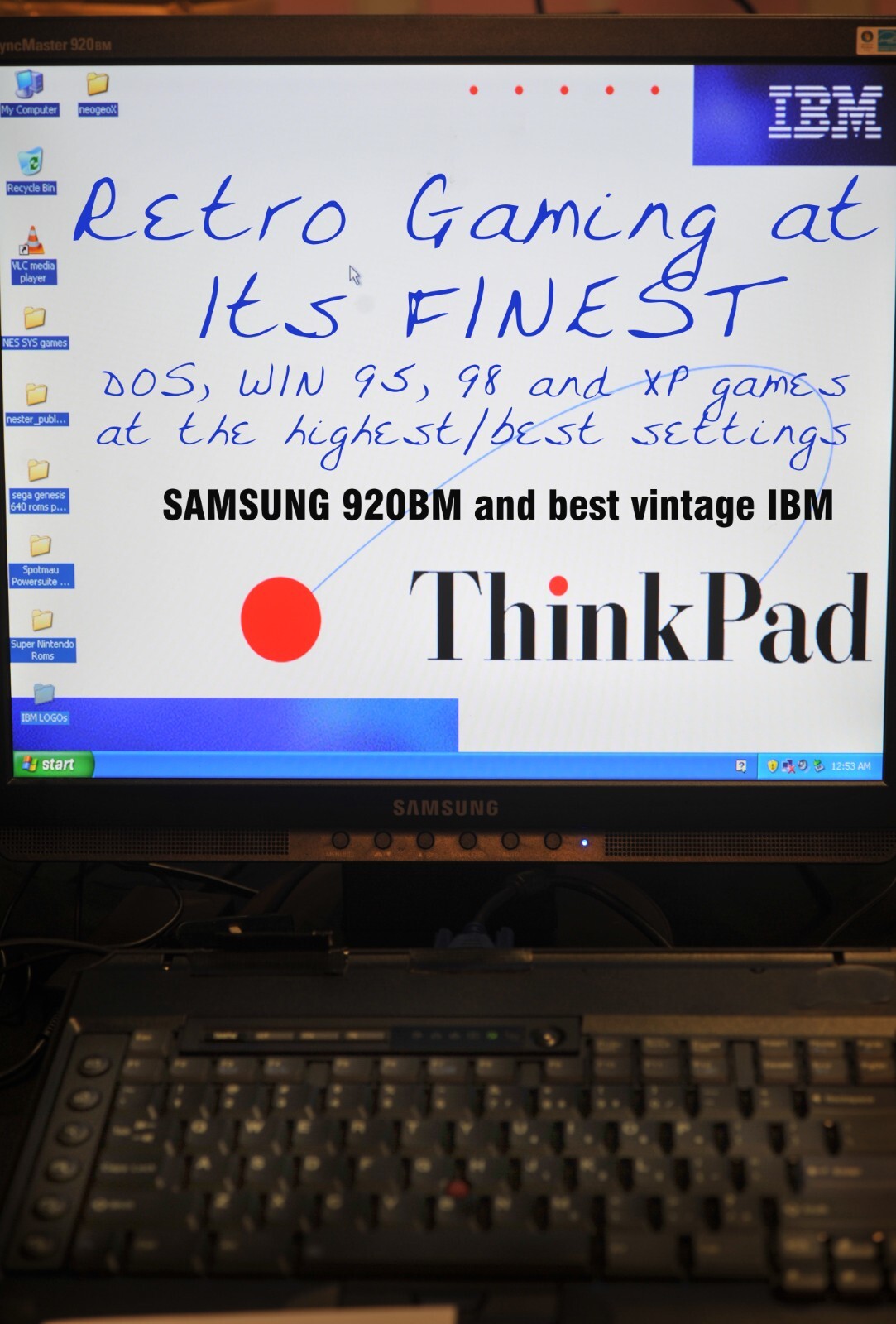 Win 95 98  ALL IN ONE RETRO Gaming IBM A30 P3 & HI-END SAMSUNG monitor 5x4 FAST