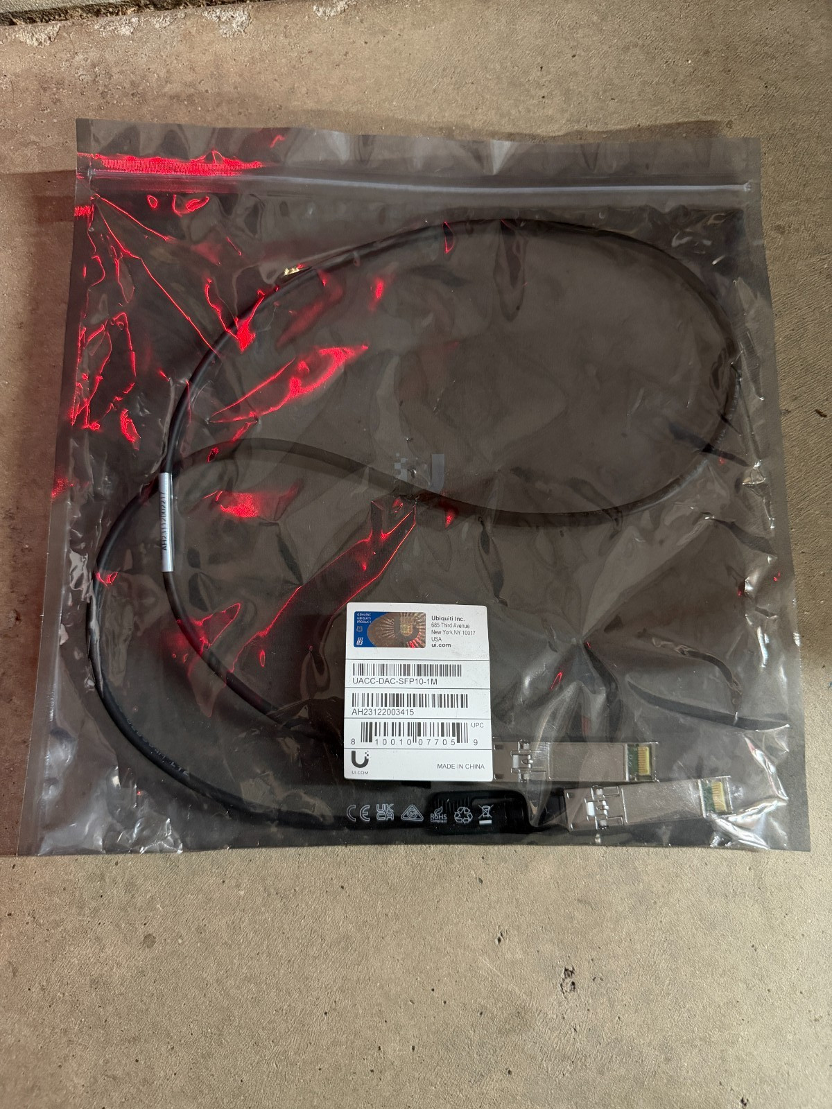Ubiquiti Networks UACC-DAC-SFP10-1M Direct Attach Cable - NEW