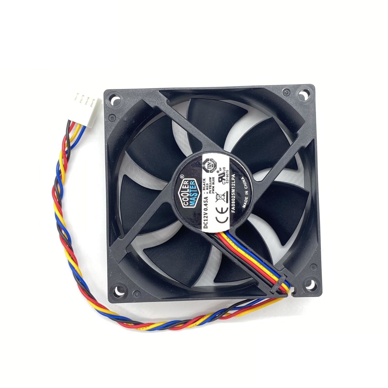 For Cooler Master 8CM 80*80*25MM 0.45A DC 12V 4-lines Cooling Fan FA08025M12LPA