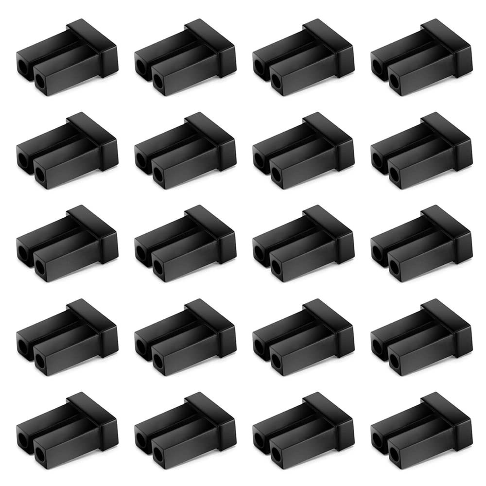 Ethernet Dust Covers for LC Duplex Ports - 20pcs Black Silicone Fiber Optic Caps