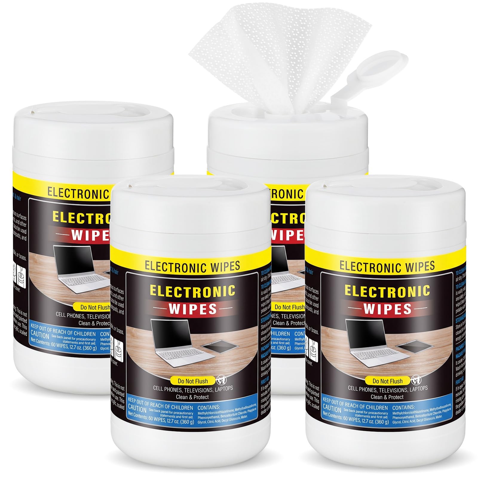 4 Pack 240 Count Electronic Screen Cleaning Wipes,Standard Style