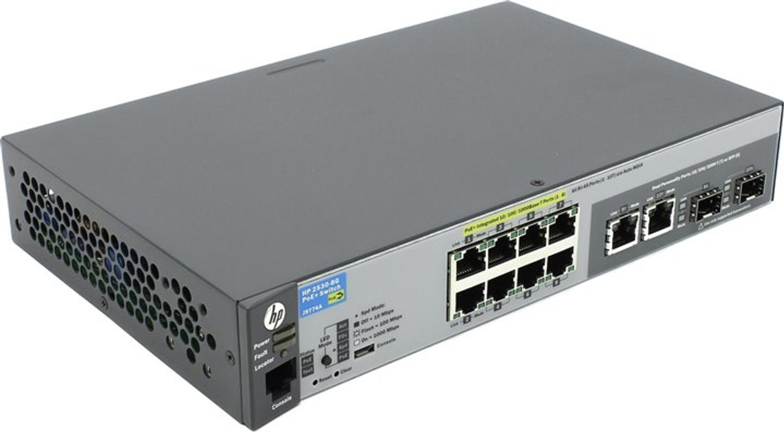 HP J9774A HPE 2530-8G 8-port Gigabit PoE+  Ethernet SFP+ Layer 2 Switch