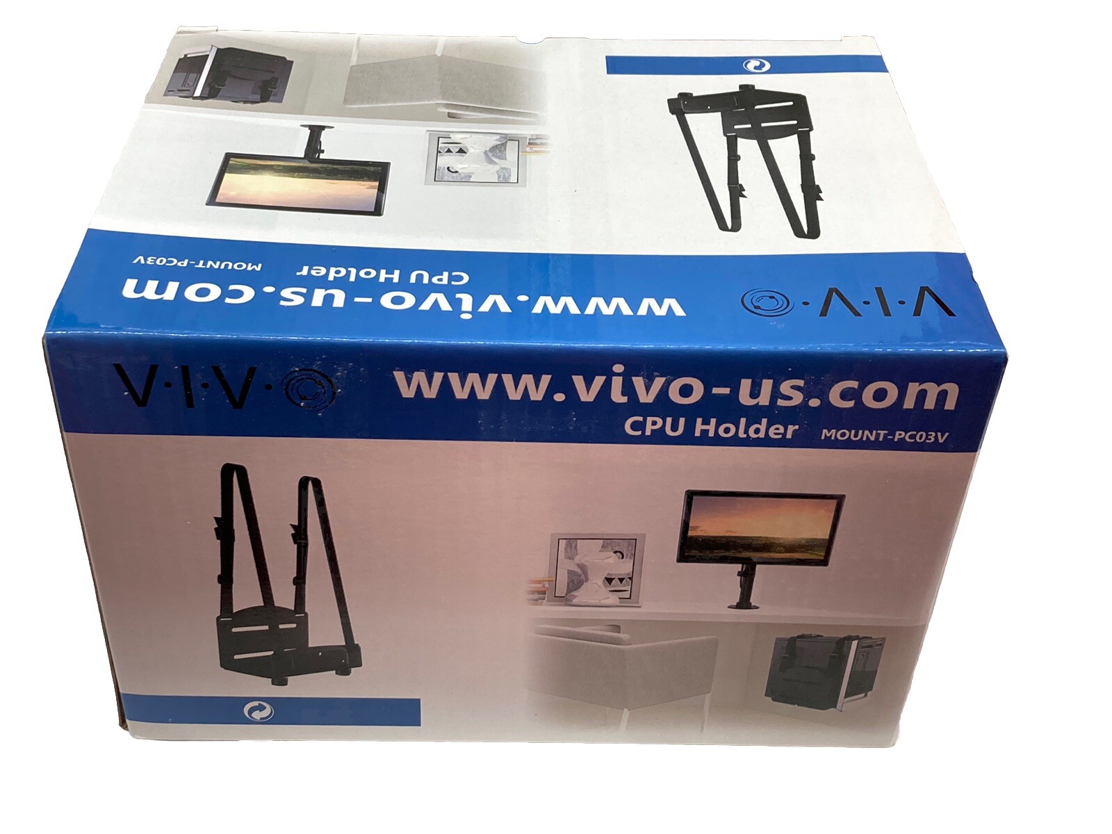 VIVO Universal PC Adjustable Wall Mount Steel Bracket Computer Case Strap Holder